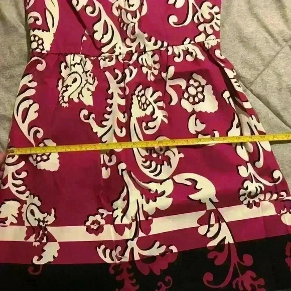 Crown and Ivy Pink White Paisley Print Fit and Flare Sleeveless Dress Size 12 - Picture 8 of 8